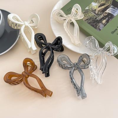 Ins Style Bow Back Head Grab Clip Large Hair Grab Premium Style Updo Shark Clip Net Red Hair Accessories