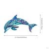 Metall Delfin Wandkunst Lebendige Farben Schmiedeeisen Meeresmotiv Skulptur für