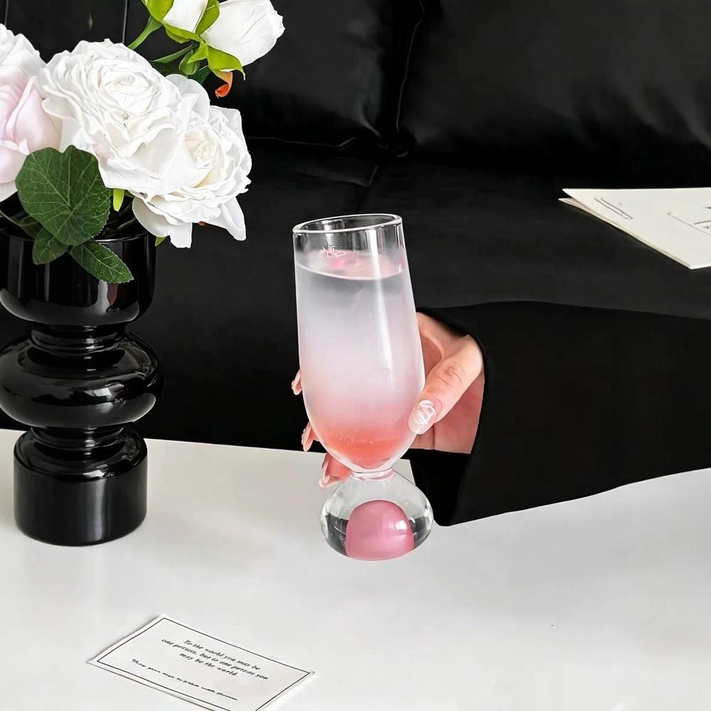 Creative Round Bottom Glass Stemmed Cup Exquisite Transparent Wine Tasting Glass Cold Drink Cup 170ml Beer Cup Restaurant