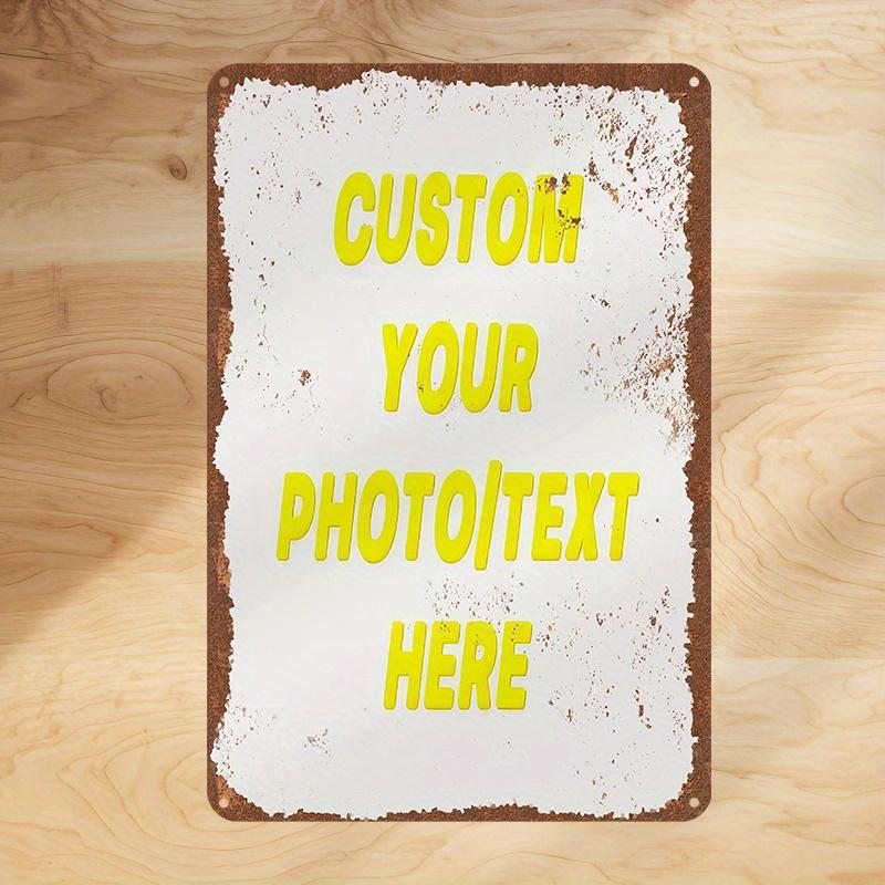 

D Flat Personalized Metal Tin Signs Custom Logo Text Photo Design Weatherproof Wall Art Decoration Durable Easy Mount for Bedro 20x30cm（7.8x11.8inch）