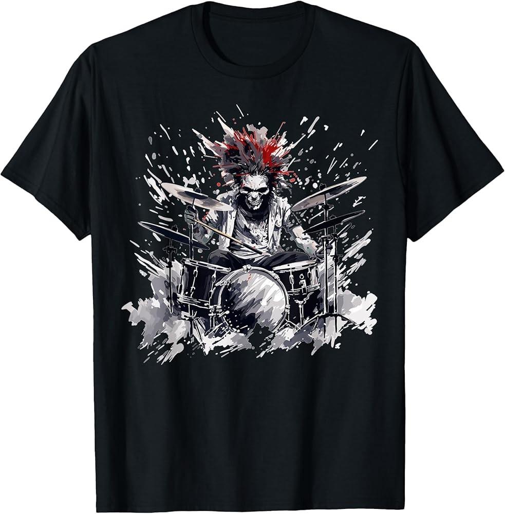 D12 Skeleton Guitar Guy Rock And Roll Band Rock On T-Shirt S разноцветный