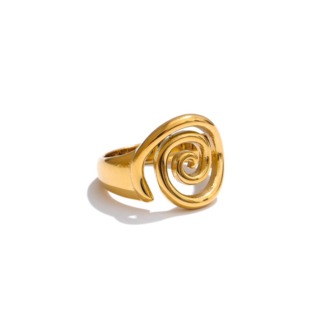 

Yhpup Size 6789 Trendy Conch Ocean Series Ring Casting Fashion Charm Finger Jewelry Accessories Real Gold PVD Plated for Women 6