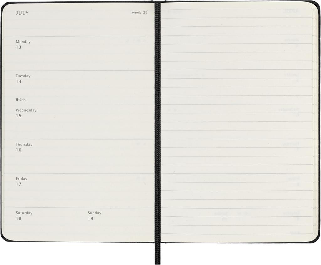 Moleskine 2026 January Weekly Pocket Size x DHB12WN2Y26 Planner, Start, 12-Month Diary, (9cm 14cm), Hardcover, Black,