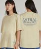 ASTRAL PROJECTION Gradient Lettering Round Neck 15-Count Cotton Short Sleeve T-Shirt_Butter