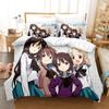 Anime A Channel Bedding Set Single Twin Full Queen King Size Bed Set Adult Kid Bedroom Duvetcover Sets Print Anime Bed Sheet Set