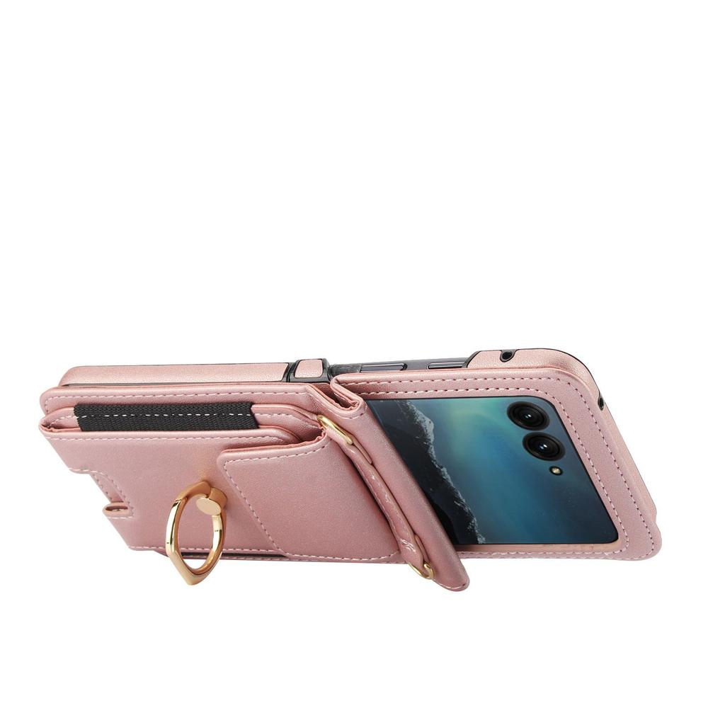 Samsung Z Flip7/6/5 Crossbody Protective Case with Card Slot & Folding Ring Stand
