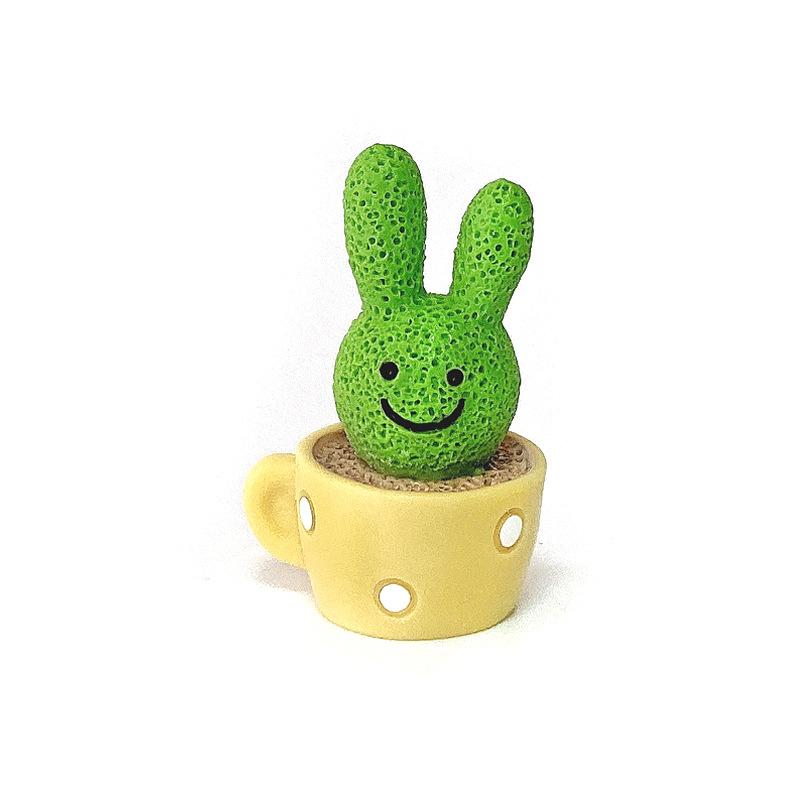 Car Accessories Interior Mini Cute Head Shaking Spring Car Ornaments Animal Cactus Small Potted Resin Ornaments Decoration