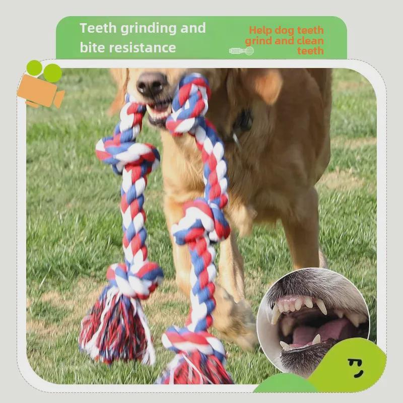 Durable Five-Knot Cotton Rope Chew Toy for Large Dogs