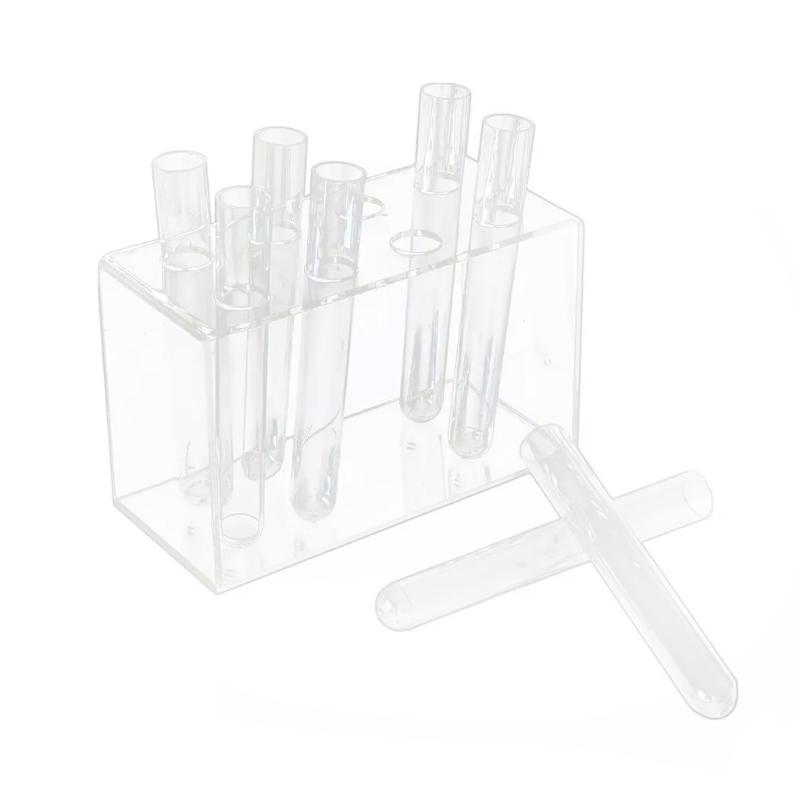 

Acrylic Test Tube Flower Vase With Easy Assembly Stand, Holds 8 /12 tubes for Creative Decoration eight