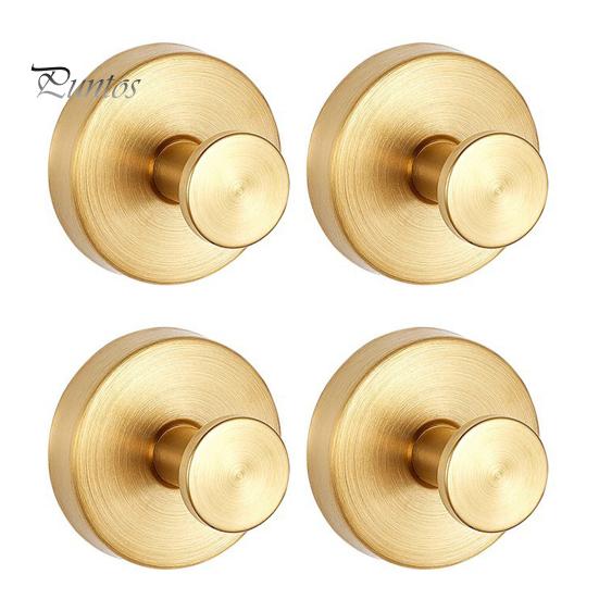 

4 шт. настенных крючков, нержавеющих, устойчивых к коррозии, легко устанавливаемых, из нержавеющей стали, водонепроницаемых, с присоской, не требующей сверления, крючков для халатов и пальто 4pcs золотистый