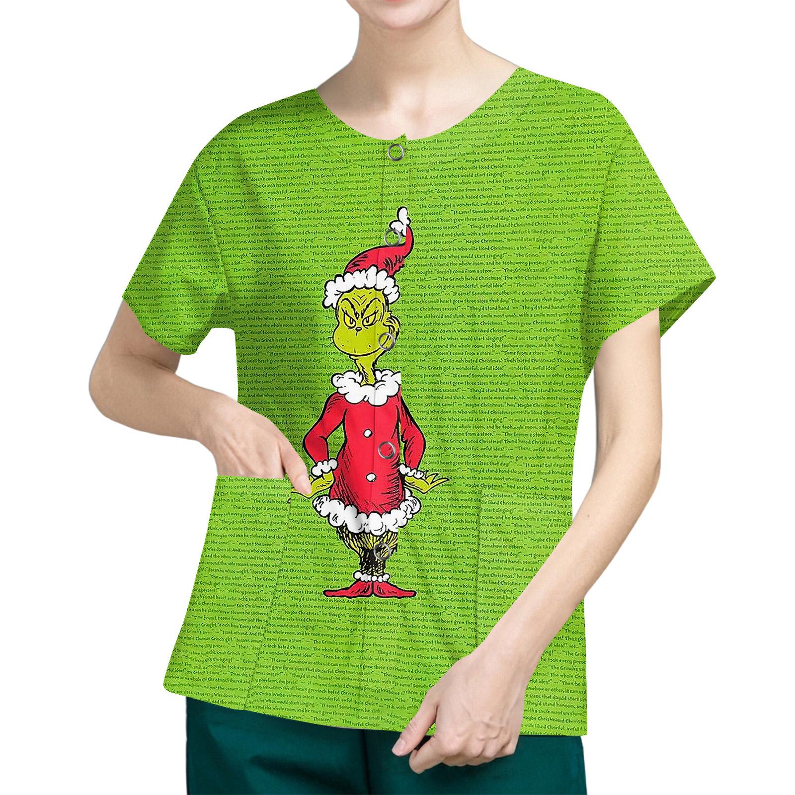 

Женские карманы с короткими рукавами и рисунком, воротник-стойка с рабочим принтом, однобортная защитная одежда, куртка-кардиган, топ M зелёный