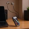 Neckband Clip Bluetooth Earphones IPX4 Sweatproof Clear Call Headset with Digital Display for Daily Commute