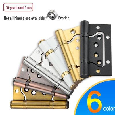 4-Inch Silent Bearing Stainless Steel Concealed Butterfly Hinges for Interior Doors, No Mortise Required