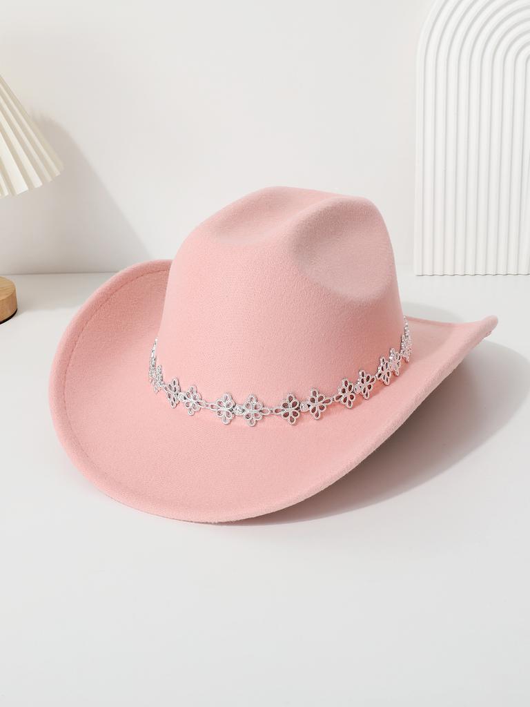 Western Cowboy Top Hat Tibetan Chinese Knot Casual Top Hat Festival Party Felt Hat