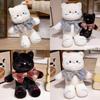 Tie Bow Cat Plush Toy Animal Dolls Pp Cotton Home Decortion Kids Birthday Gifts