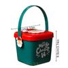 Portable Christmas Gift Box Eve Apple Packing Bag Santa Candy Snack Storage Bucket for Home Xmas Holiday New Year Party Supplies