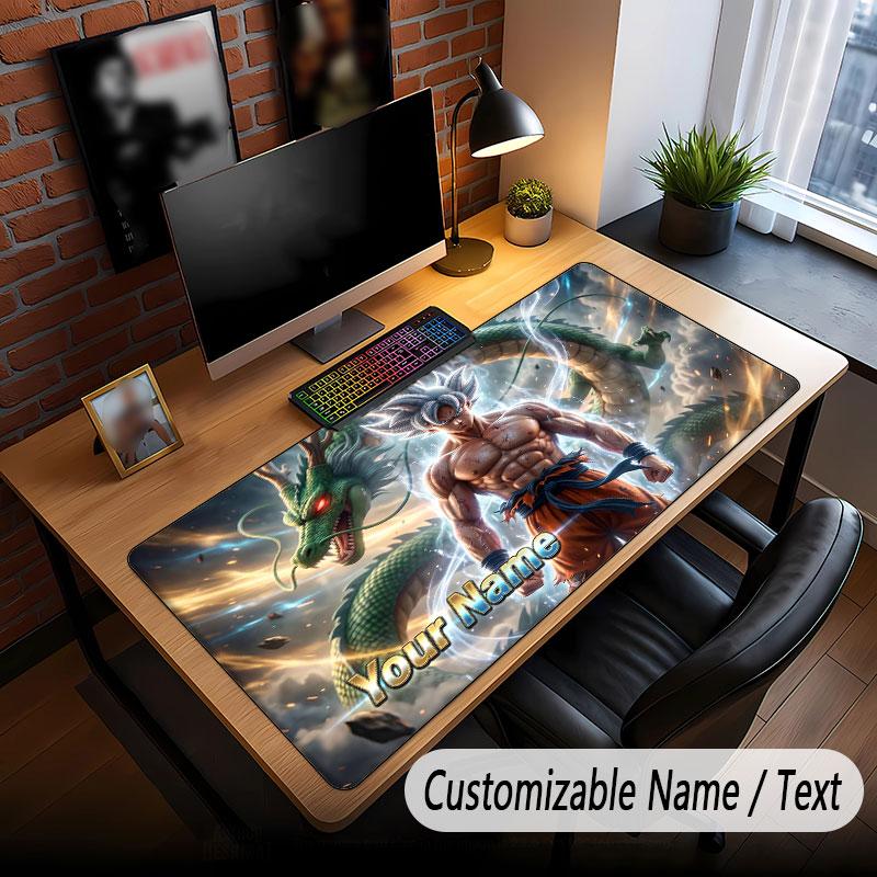 Custom Name Extended Mouse Pad,Dragon Ball Gaming Desk Mat For Home Office Desktop Decor