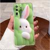 Phone Case For Samsung Galaxy S20 S 20 Ultra Plus FE Casing Cute Love Rabbit Funny Clear Silicone Protective Soft TPU Back Cover