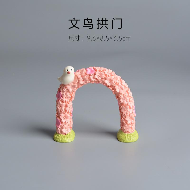 DIY Mini Wedding Arch Toy Zakka Japanese Style balloon Resin Handicraft Ornaments Wooden Small Wedding Ceremony Ornaments