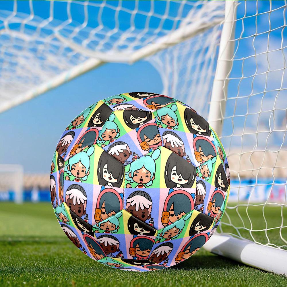 Toca Boca Game Characters In Grid Size 5 Soccer Ball, Suitable for Training and Matches, High-Elasticity, Wear-Resistant Material Gift for Fan