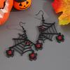 Gothic Vampire Bat Earrings For Women Vintage Red  Water Drop Pendant Earring Halloween Pagan Witch Ear Jewelry Gift