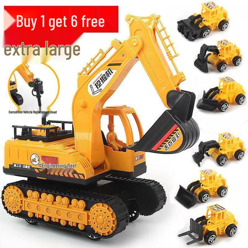 Large Children's Inertia Excavator Toy - Engineering Vehicle Model for Kids