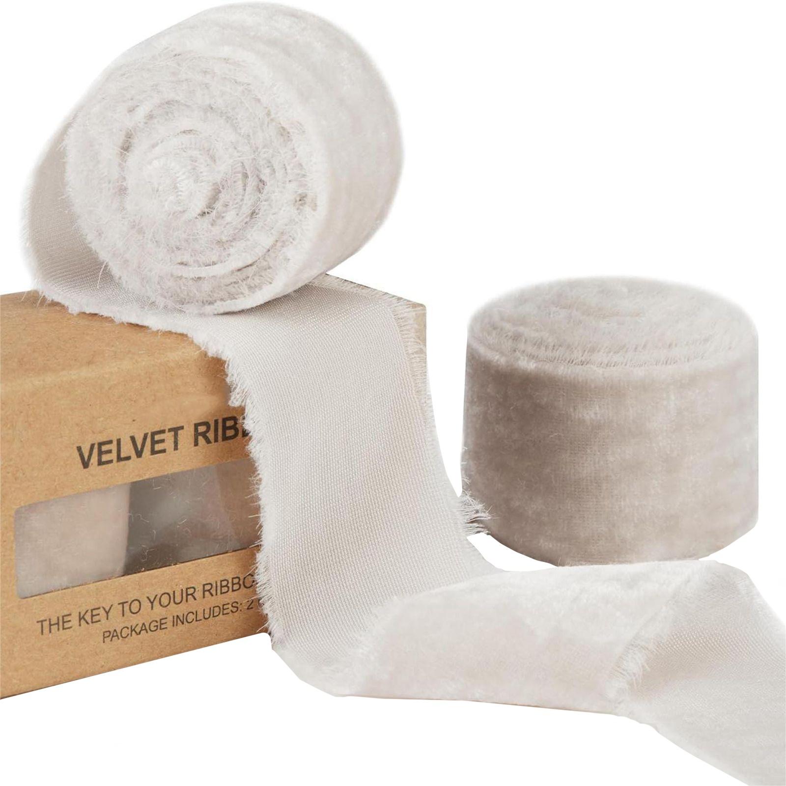 

Бархатная лента, винтажная лента, подходит для рождественской елки, украшения дома, венка, ювелирных изделий, подарочной упаковки, 3 шт. One Size бежевый