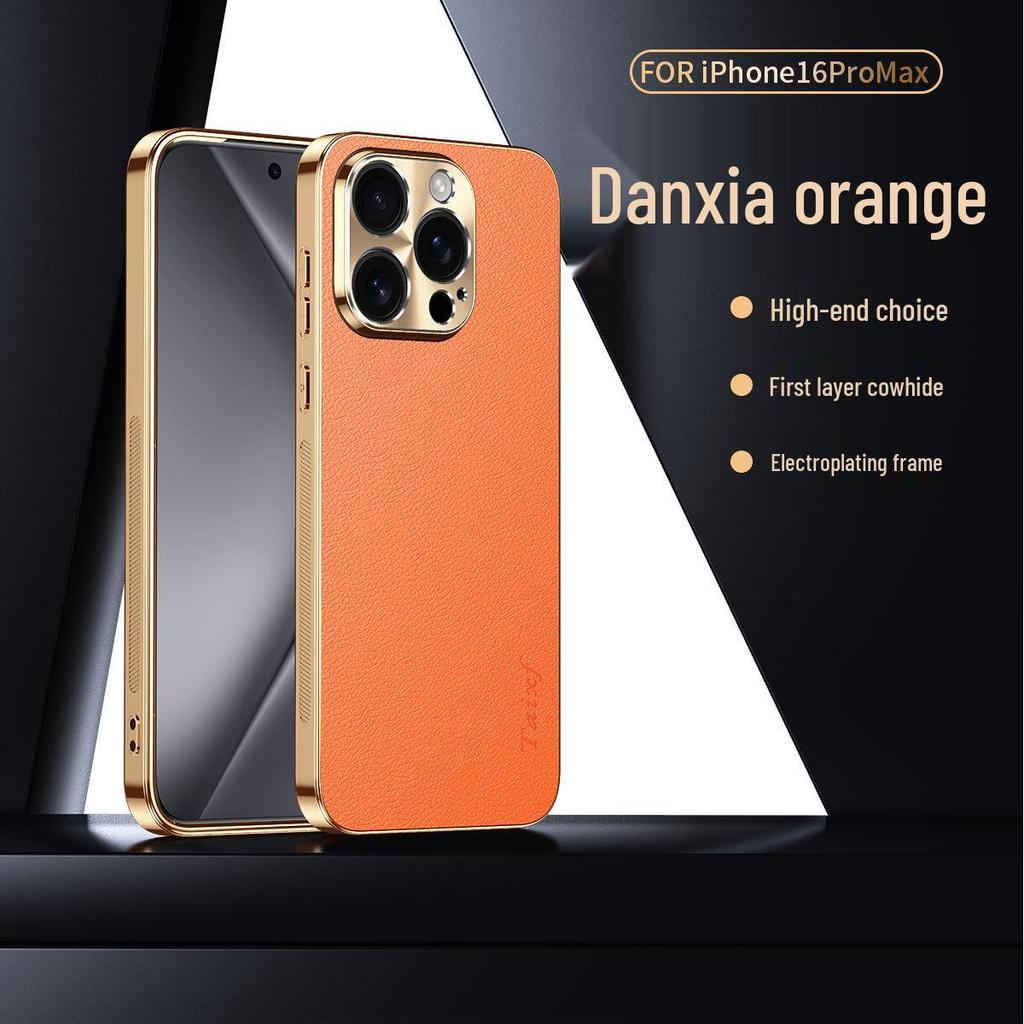 Electroplated Lychee Pattern Case for iPhone 14, 15, 16 Pro, and 17 - Precision Fit, Stylish Design