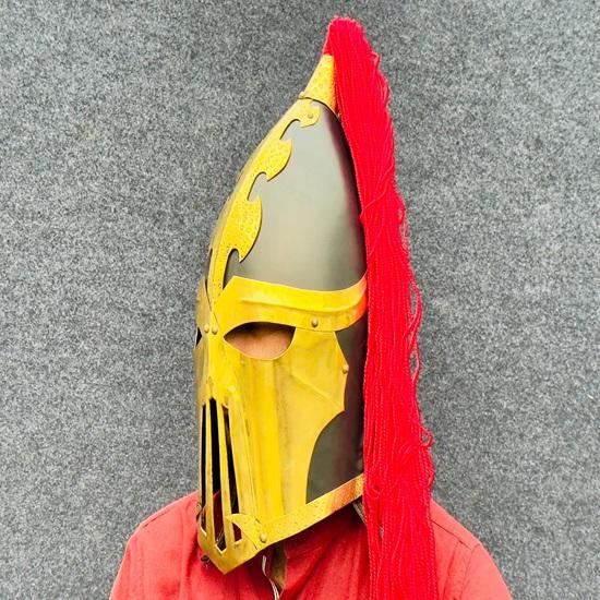 Medieval Knight Combat Helmet, Knight Helmet With Battle Rimming, Full Wearable Medieval