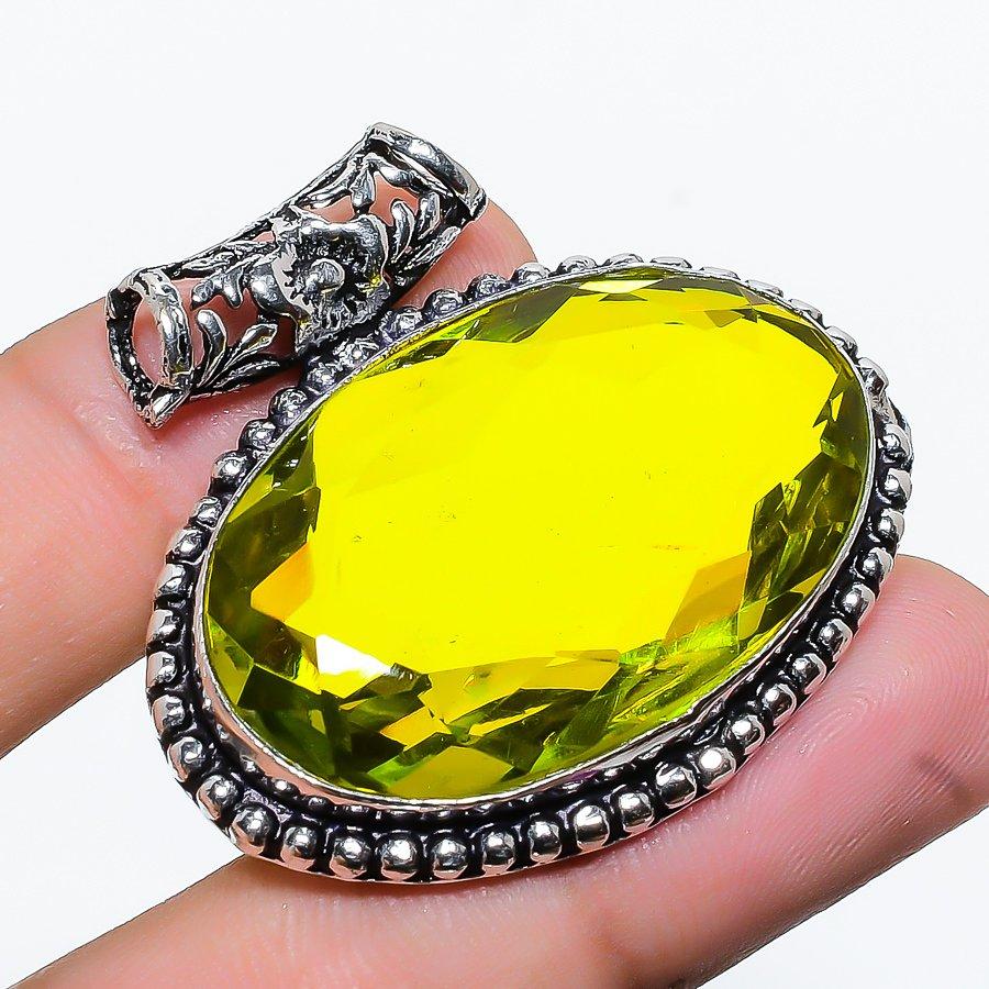 

Lemon Topaz Gemstone Handmade Ethnic Gift Jewelry Pendant 1.38 VR-1568
