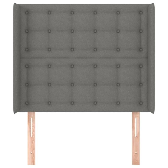 VidaXL Headboard with Ears Dark Grey 83x16x118-128 Cm Fabric3119989
