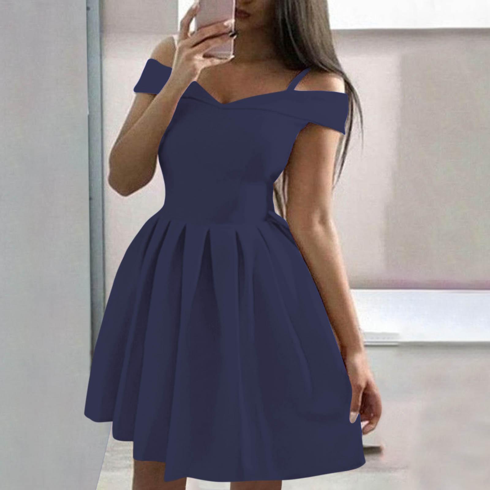 

Женское однотонное плиссированное платье без рукавов без бретелек на талии, сексуальное платье XL тёмно-синий