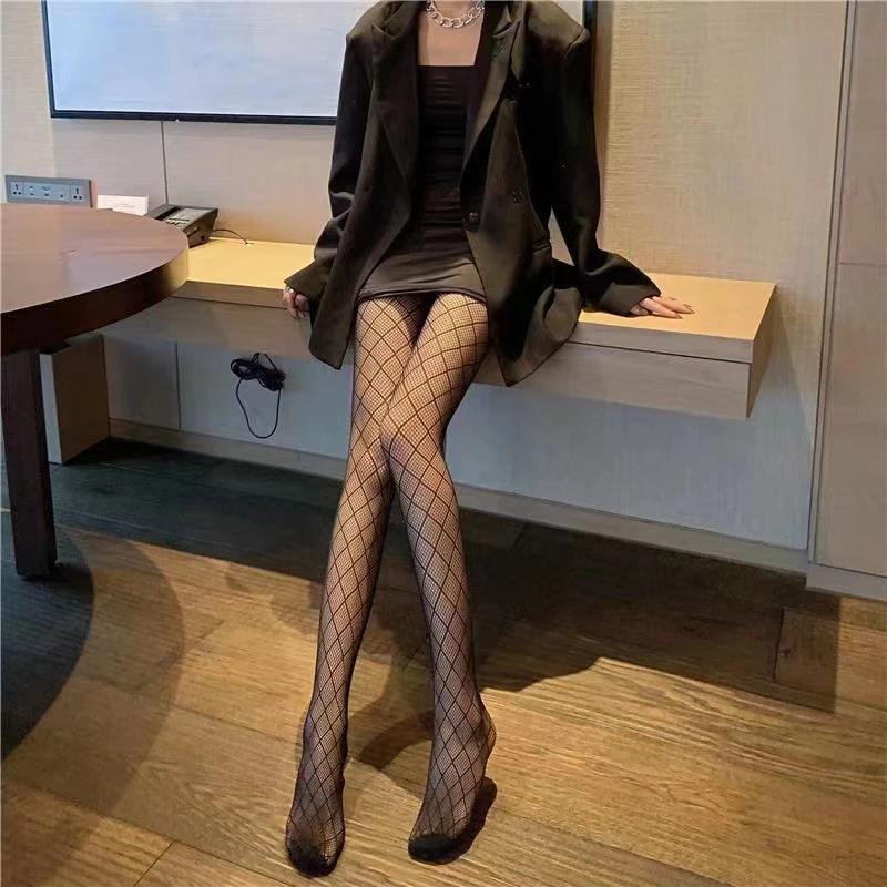 Heart Flower Mesh Stockings Japanese Girl Lolita Ins Tights White Fishnet Pantyhose Female for Women Summer Legging Stocking