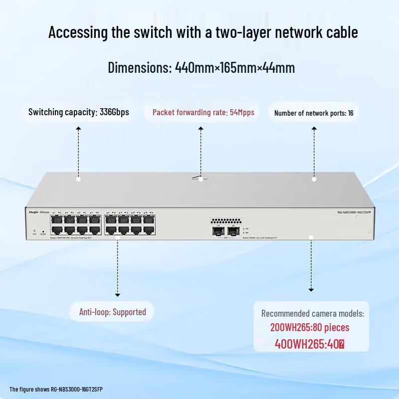 Ruijie RG-NBS3000-16GT2SFP 16-Port Gigabit Managed Layer 2 Switch