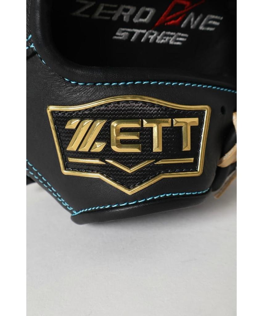 ZETT Youth Softball Glove Zero One Stage B BJGB71530F (Glove) Pitcher/Infielder, Black/Pastel (1932), Size L,