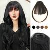 Synthetisches Haar, einteilig, gerade, Clip-in-Haarverlängerungen, flacher Luftfransen-Frontknall mit Kostüm-Haar-Pony-Haar-Accessoires