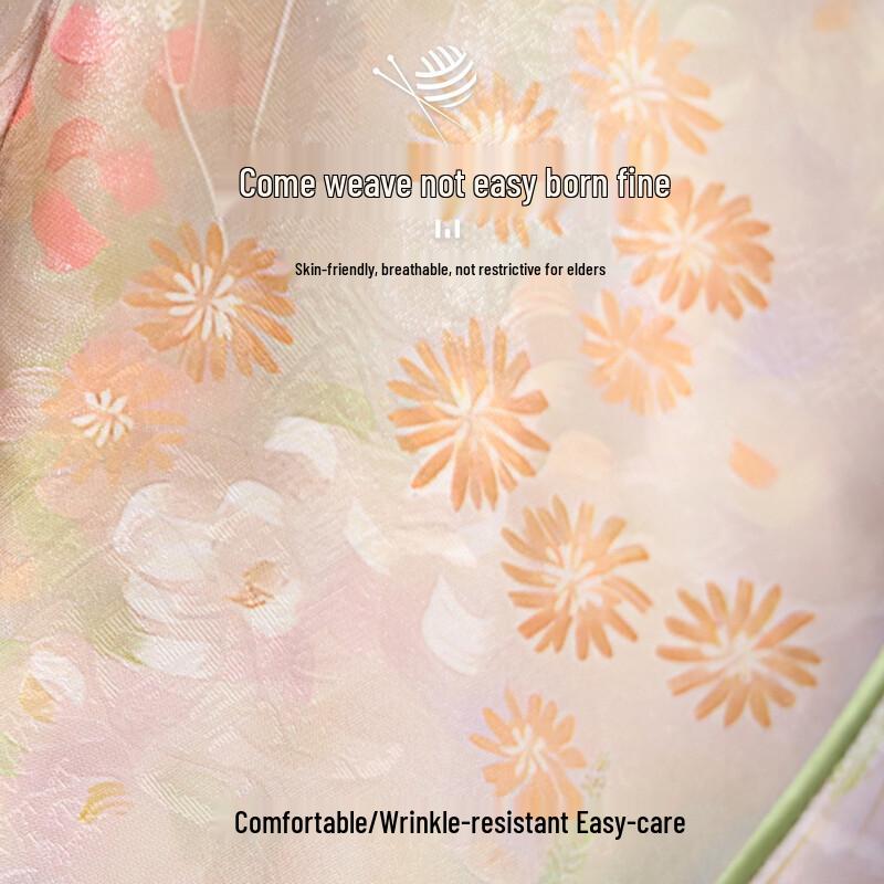 Datang Furen New Chinese Style Floral Print Short Sleeve Top