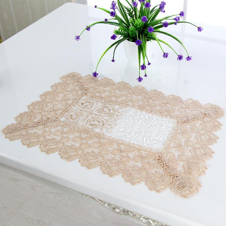 European Hollow Round Lace Tablecloth Elegant Coffee Table Cover TV Counter Cloth Air Conditioning Towel Mat