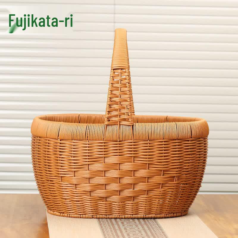 Rattan Woven Picnic & Grocery Basket