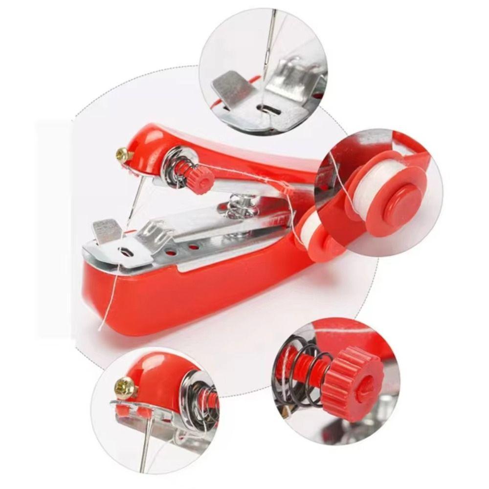 Household Handheld Sewing Machine Outdoor Pocket Portable Sewing Machine Travel Manual Sewing Machine for Outdoor Activities