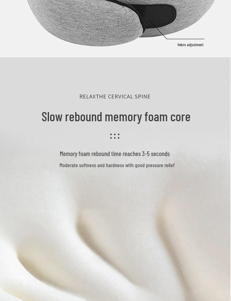 U-Shaped Memory Foam Neck Pillow: Comfortable, Portable Support for Travel