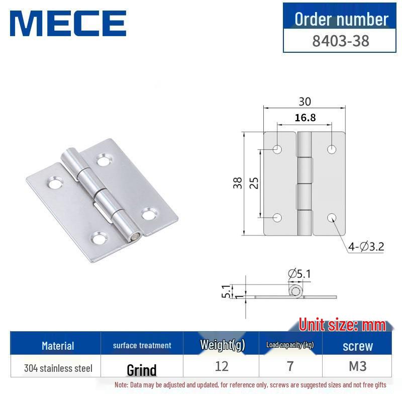 304 Stainless Steel Thickened Cabinet & Wooden Door Hinges