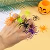 20/40pcs Mini Plastic Spider Rings Black Spider Cupcake Topper Kid Toy Gift Trick Or Treat Halloween Party Decoration Prank Prop