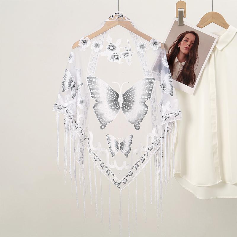 Women Hijab Wrap Shawl Flower Lace Scarves Lady Fashion Wedding Headscarves Female Spring Summer Photo Props Accessories