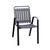 Outdoor Rattan-Style Stackable Patio Chair and Table Set, Wrought Iron Coffee Stool, Ideal for Courtyard or Balcony.