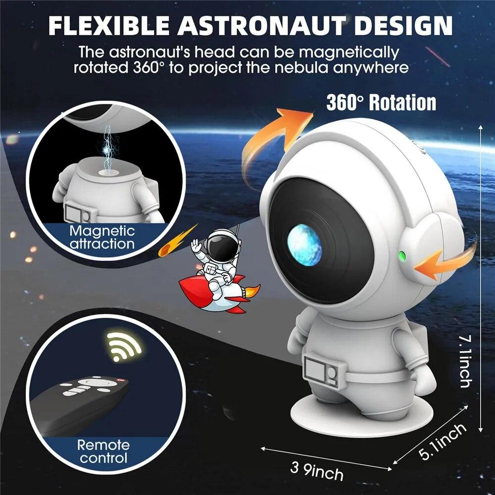 2024 Latest Astronaut Projection Light Galaxy Projector Upgrade Starlight Nebula Desktop Decoration Light Atmospheric Light Moon