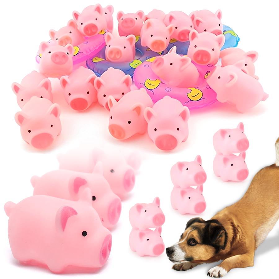 3/9/18/36pcs Pink Pig Durable Rubber Stress Relief Squishy Toy Pet Dog Chew Squeeze Decompression for Birthday Gift Party XJM