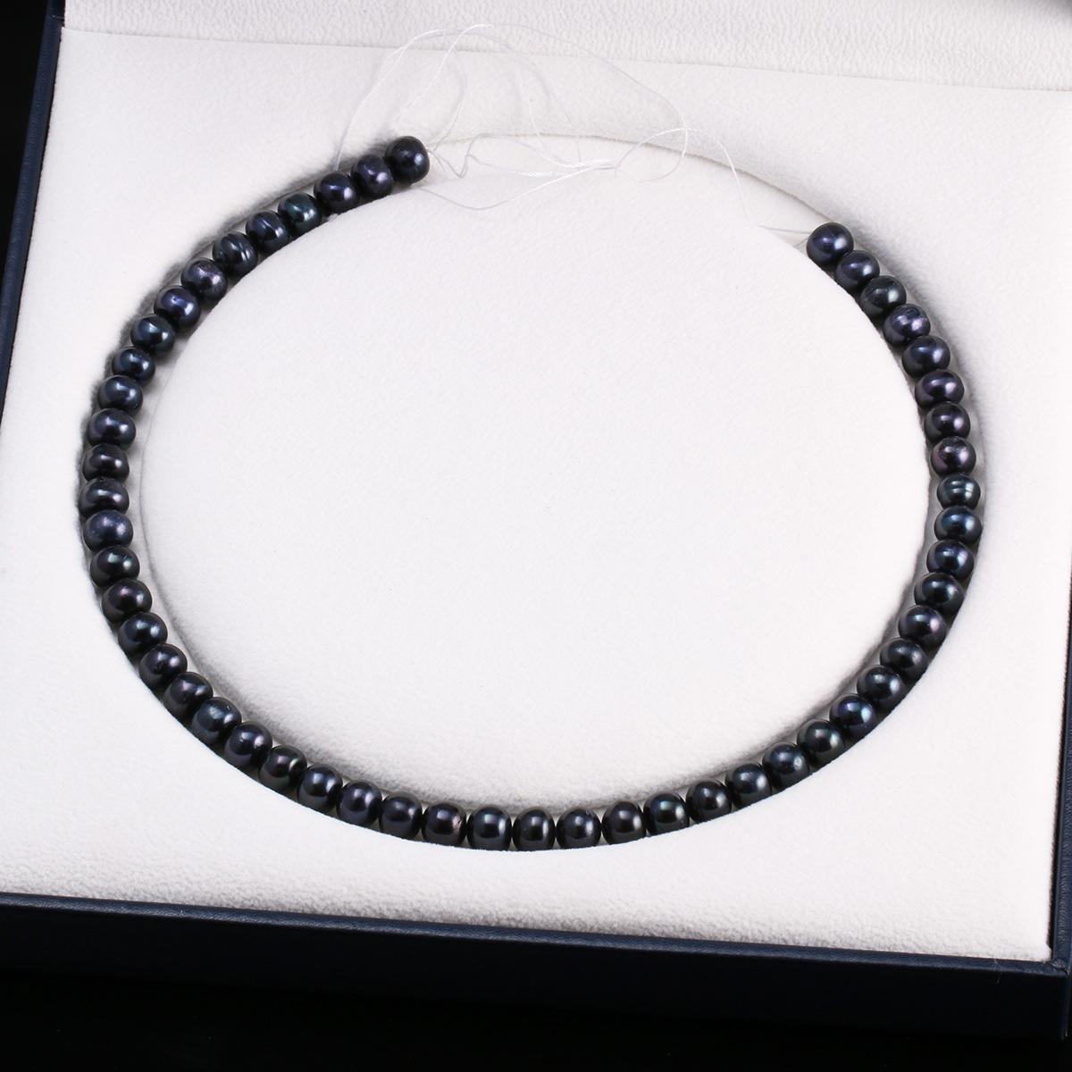 

1String, Natural Freshwater Pearls, 8-9 Mm White Black Potato Shape Pearl Beads for Jewelry Making DIY Necklace, Birthday Party Gifts for Women, 36cm 1String/8-9mm-36cm чорний