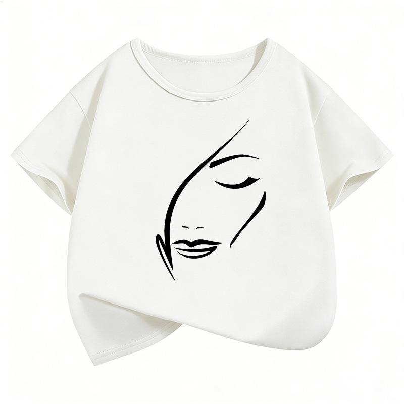 Gothic Vintage Women Face Funny T Shirts Y2k Short Sleeve Kids Childrens Tshirt Boys Girls Summer Spring Casual Top Tee Shirt