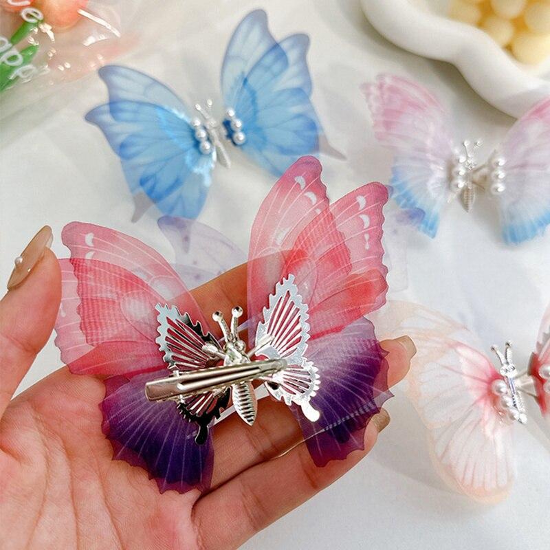 2023 Vintage Kid Butterfly Hairpins Beach Geometric Hair Clips Barrettes Side Clip For Girl Cute Hair Accessories Headdress Gift